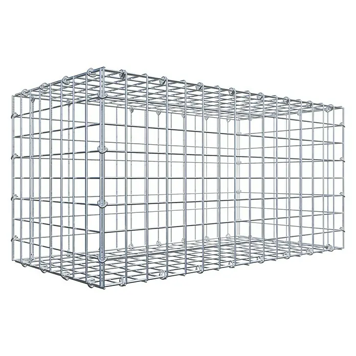 Gabiona Gabione - 80 x 40 x 40 cm, Stahl, Maschenbreite: 50 mm, Maschenhöhe: 50 mm - Ein rechteckiger Gabionenkorb aus verzinktem Stahl. Ideal für Gartenbau und Landschaftsgestaltung.