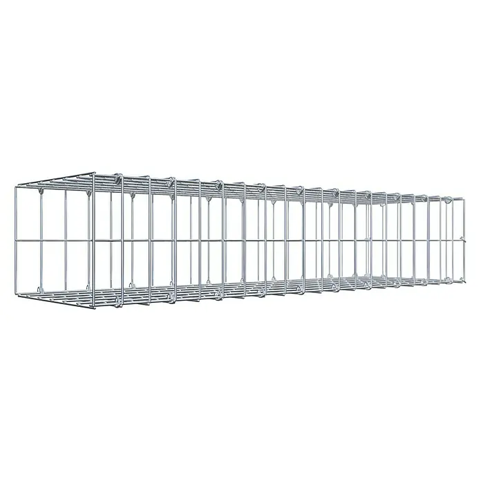 Gabiona Gabione Typ 2 - Zum Anbau in der Länge, 100 x 30 x 20 cm, Stahl, Maschenbreite: 50 mm, Maschenhöhe: 100 mm, C-Ring - Metallgitter-Kabelrinne für die Installation von Kabeln und Leitungen. Robuste Ausführung für sichere Kabelführung im industriellen Bereich.