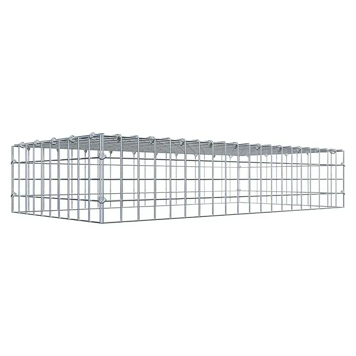 Gabiona Gabione Typ 3 - Zum Anbau in der Höhe, 100 x 50 x 20 cm, Stahl, Maschenbreite: 50 mm, Maschenhöhe: 50 mm, C-Ring - Ein Gabionenkorb aus verzinktem Drahtgeflecht, ideal für den Garten- und Landschaftsbau. Robuste Konstruktion für vielfältige Gestaltungsmöglichkeiten.