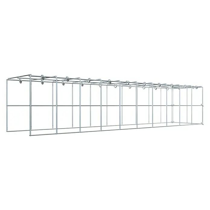Gabiona Gabione Typ 4 - Zum Anbau in Länge & Höhe, 100 x 20 x 20 cm, Stahl, Maschenbreite: 100 mm, Maschenhöhe: 100 mm, C-Ring - Ein robustes Drahtgitter-Kabelführungssystem, ideal zur sicheren und ordentlichen Verlegung von Kabeln in Industrie- und Gewerbeumgebungen.