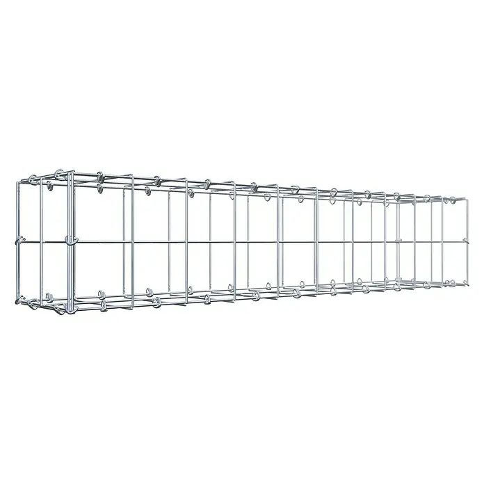 Gabiona Gabione - 100 x 20 x 20 cm, Stahl, Maschenbreite: 100 mm, Maschenhöhe: 100 mm - Produktabbildung eines Gabionenkorbes aus Drahtgeflecht, ideal für den Garten- und Landschaftsbau.