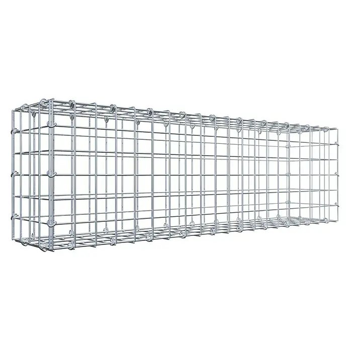 Gabiona Gabione - 100 x 20 x 30 cm, Stahl, Maschenbreite: 50 mm, Maschenhöhe: 50 mm, C-Ring - Gabionen-Metallkäfigstruktur für verschiedene Anwendungen. Das modulare Design ermöglicht eine einfache Installation und Anpassung für Bauprojekte.
