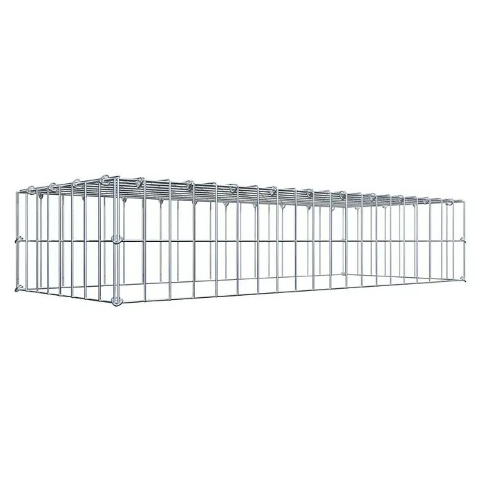 Gabiona Gabione Typ 3 - Zum Anbau in der Höhe, 100 x 40 x 20 cm, Stahl, Maschenbreite: 50 mm, Maschenhöhe: 100 mm, C-Ring - Ein verzinkter Gabionenkorb zur Hangbefestigung oder als dekoratives Element für den Garten. Er ist stabil und langlebig.