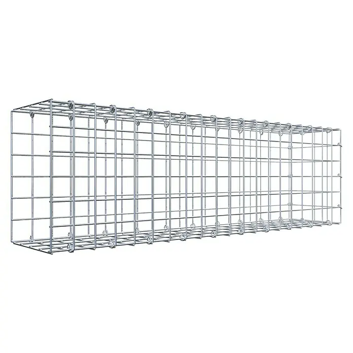 Gabiona Gabione Typ 2 - Zum Anbau in der Länge, 100 x 20 x 30 cm, Stahl, Maschenbreite: 50 mm, Maschenhöhe: 50 mm, C-Ring - Gabionen-Drahtkorb für den Garten- und Landschaftsbau. Robuste Konstruktion zur Gestaltung von Außenbereichen mit Steinen oder Pflanzen gefüllt.