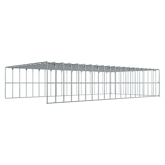 Gabiona Gabione Typ 4 - Zum Anbau in Länge & Höhe, 100 x 50 x 20 cm, Stahl, Maschenbreite: 50 mm, Maschenhöhe: 100 mm, C-Ring - Ein detailliertes Bild eines Kabelrinnensystems aus verzinktem Stahldraht, das robust und langlebig für Kabelmanagementlösungen ist.