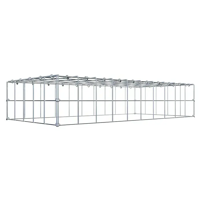 Gabiona Gabione Typ 3 - Zum Anbau in der Höhe, 100 x 50 x 20 cm, Stahl, Maschenbreite: 100 mm, Maschenhöhe: 100 mm, C-Ring - Nahaufnahme eines rechteckigen Gabionenkorbs, ideal für Garten- und Landschaftsbau, mit stabiler Konstruktion und einfacher Installation.