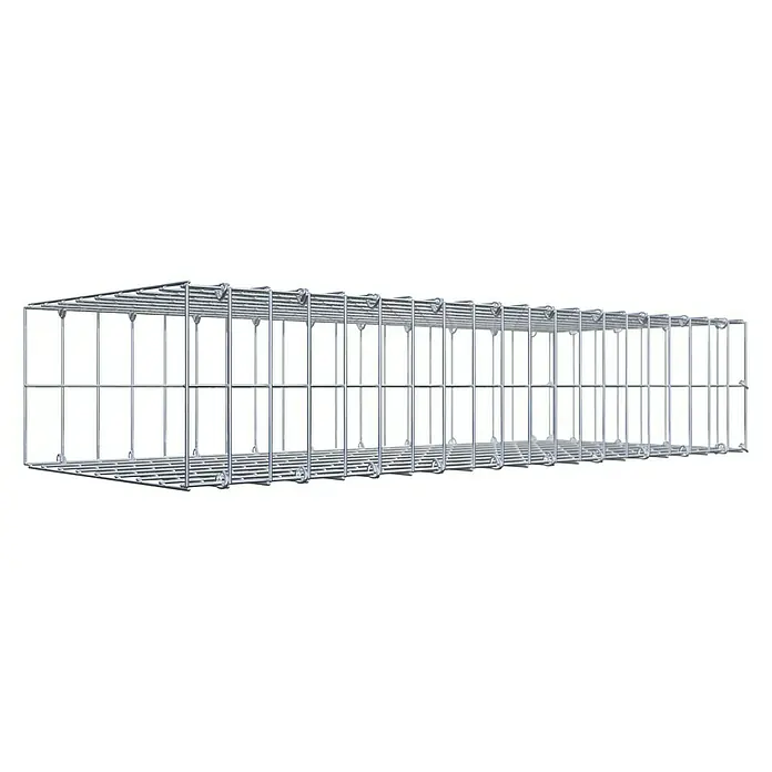 Gabiona Gabione Typ 2 - Zum Anbau in der Länge, 100 x 40 x 20 cm, Stahl, Maschenbreite: 50 mm, Maschenhöhe: 100 mm, C-Ring - Eine lange Kabelführung aus Drahtgeflecht für die Installation von Kabeln. Die Kabelrinne sorgt für Ordnung.