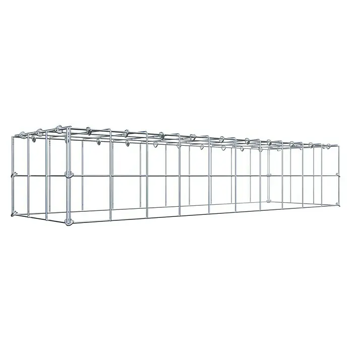 Gabiona Gabione Typ 3 - Zum Anbau in der Höhe, 100 x 30 x 20 cm, Stahl, Maschenbreite: 100 mm, Maschenhöhe: 100 mm, C-Ring - Stahlkonstruktion für Kabelmanagement.