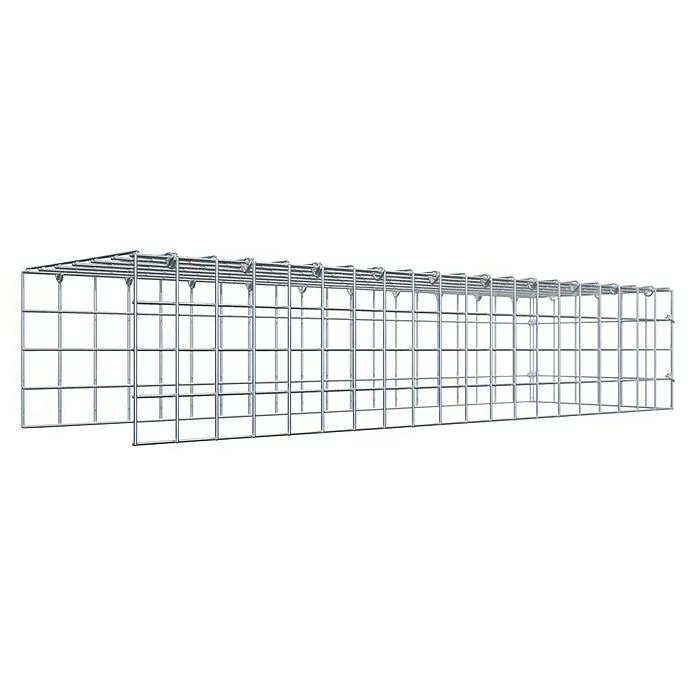 Gabiona Gabione Typ 4 - Zum Anbau in Länge & Höhe, 100 x 30 x 20 cm, Stahl, Maschenbreite: 50 mm, Maschenhöhe: 50 mm, C-Ring - Gitterbox für den vielseitigen Einsatz. Die robuste Konstruktion bietet eine ideale Lösung für Lagerung und Transport verschiedener Güter.