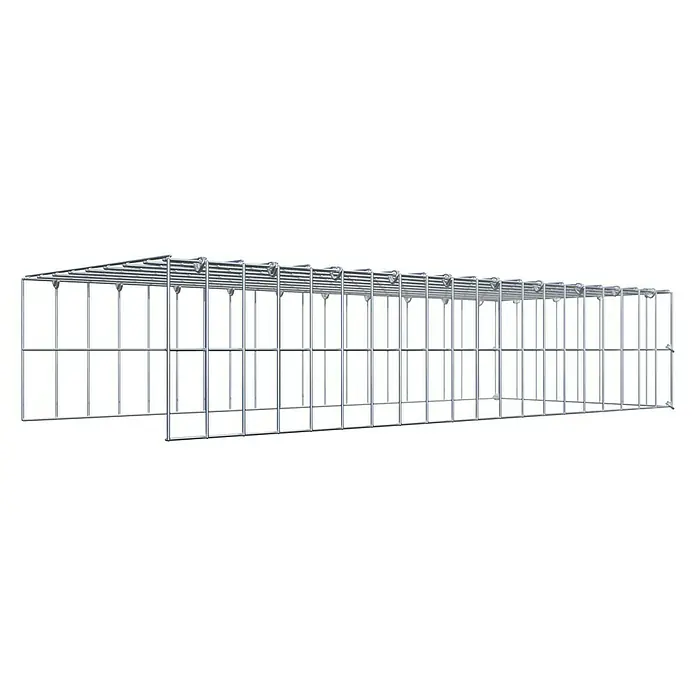 Gabiona Gabione Typ 4 - Zum Anbau in Länge & Höhe, 100 x 40 x 20 cm, Stahl, Maschenbreite: 50 mm, Maschenhöhe: 100 mm, C-Ring - Ein Drahtgitterkanal, der zur Kabelführung dient und eine robuste, offene Struktur für einfache Installation und Wartung bietet.