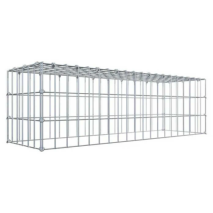 Gabiona Gabione Typ 3 - Zum Anbau in der Höhe, 100 x 30 x 30 cm, Stahl, Maschenbreite: 50 mm, Maschenhöhe: 100 mm, C-Ring - Ein Drahtgitterkorb, ideal für Gabionen und Steinkörbe, bietet vielseitige Gestaltungsmöglichkeiten für den Garten- und Landschaftsbau.
