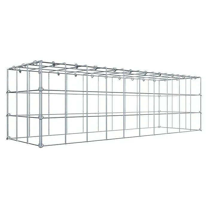 Gabiona Gabione Typ 3 - Zum Anbau in der Höhe, 100 x 30 x 30 cm, Stahl, Maschenbreite: 100 mm, Maschenhöhe: 100 mm, C-Ring - Ein verzinkter Gabionen-Korb, ideal für Gartenbau und Landschaftsgestaltung. Robuste Konstruktion für vielseitige Anwendungen.