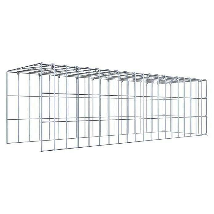Gabiona Gabione Typ 4 (Zum Anbau in Länge & Höhe, 100 x 30 x 30 cm, Stahl, Maschenbreite: 50 mm, Maschenhöhe: 100 mm, C-Ring) | BAUHAUS
