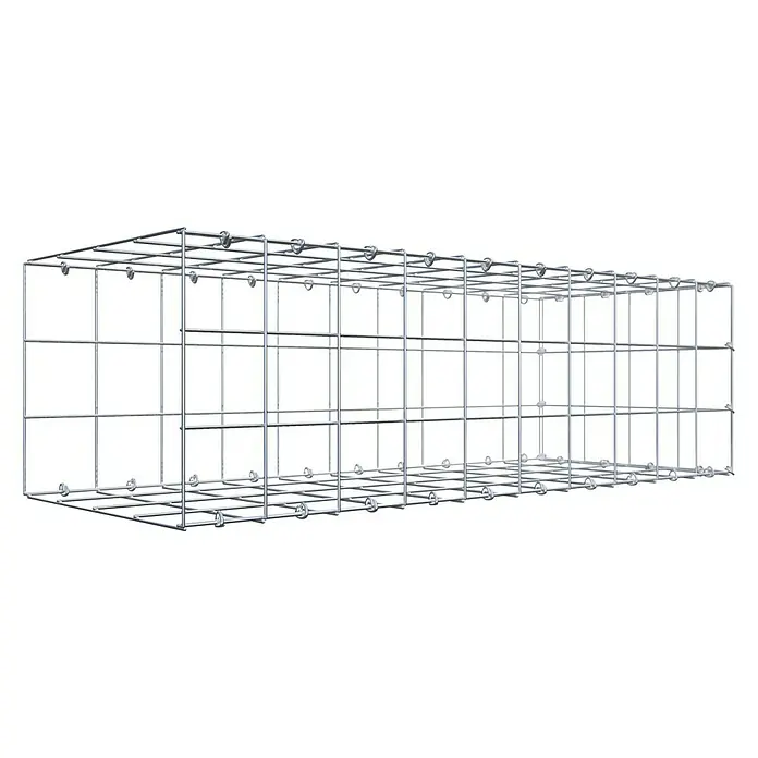 Gabiona Gabione Typ 2 - Zum Anbau in der Länge, 100 x 40 x 30 cm, Stahl, Maschenbreite: 100 mm, Maschenhöhe: 100 mm, C-Ring - Gabionenstruktur für Stabilität. Das Drahtgeflecht bietet zuverlässigen Halt und ist ideal für Bauprojekte.