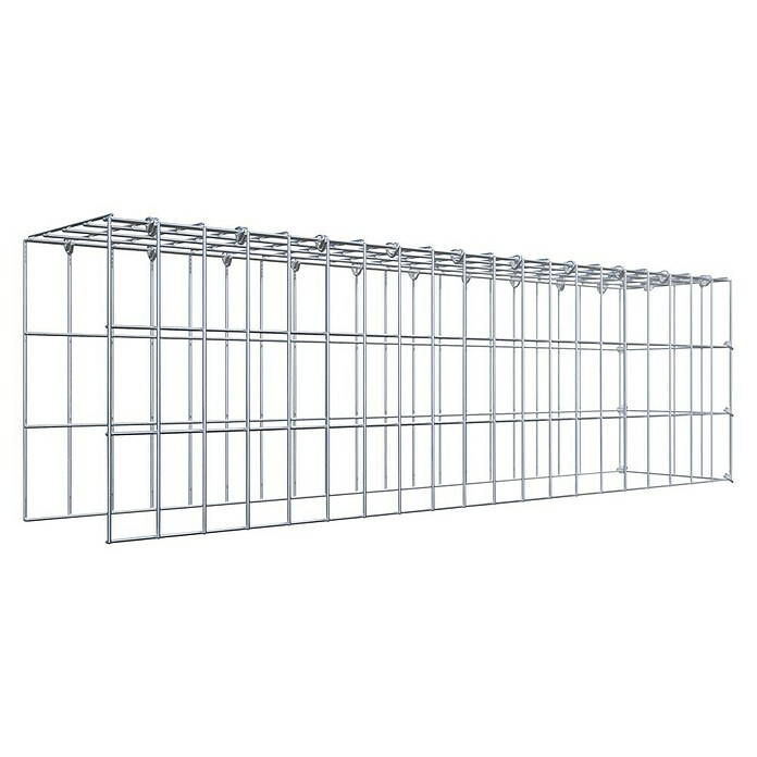Gabiona Gabione Typ 4 (Zum Anbau in Länge & Höhe, 100 x 20 x 30 cm, Stahl, Maschenbreite: 50 mm, Maschenhöhe: 100 mm, C-Ring) | BAUHAUS