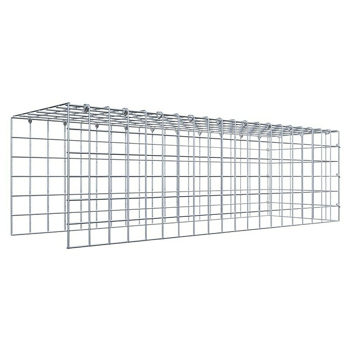 Gabiona Gabione Typ 4 (Zum Anbau in Länge & Höhe, 100 x 30 x 30 cm, Stahl, Maschenbreite: 50 mm, Maschenhöhe: 50 mm, C-Ring) | BAUHAUS