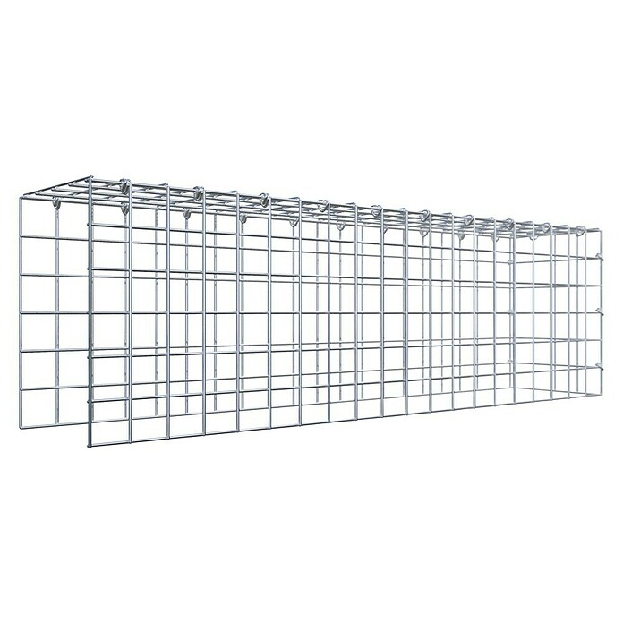 Gabiona Gabione Typ 4 (Zum Anbau in Länge & Höhe, 100 x 20 x 30 cm, Stahl, Maschenbreite: 50 mm, Maschenhöhe: 50 mm, C-Ring) | BAUHAUS