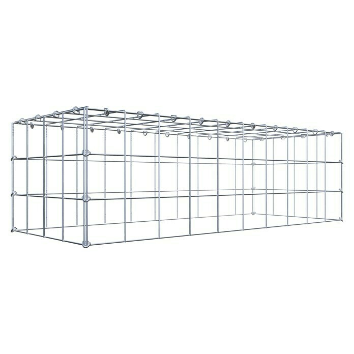 Gabiona Gabione Typ 3 (Zum Anbau in der Höhe, 100 x 40 x 30 cm, Stahl, Maschenbreite: 100 mm, Maschenhöhe: 100 mm, C-Ring) | BAUHAUS