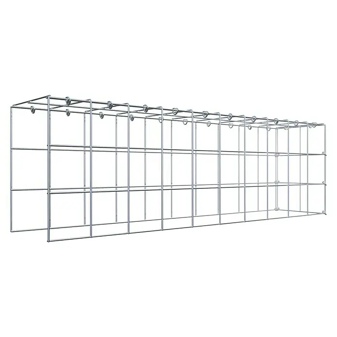 Gabiona Gabione Typ 4 - Zum Anbau in Länge & Höhe, 100 x 20 x 30 cm, Stahl, Maschenbreite: 100 mm, Maschenhöhe: 100 mm, C-Ring - Metallgitterstruktur für verschiedene Anwendungen. Vielseitig einsetzbar und robust. Perfekt für den Innen- und Aussenbereich.