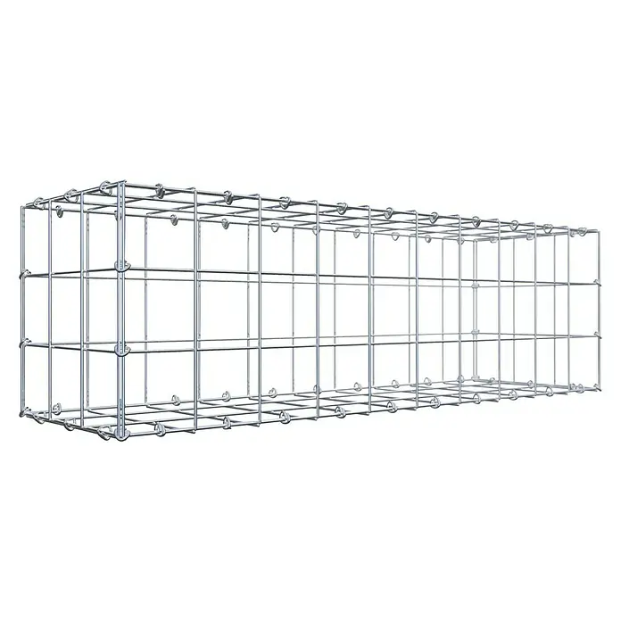 Gabiona Gabione - 100 x 30 x 30 cm, Stahl, Maschenbreite: 100 mm, Maschenhöhe: 100 mm - Ein Gabionenkorb aus Metallgeflecht, ideal für den Gartenbau und zur Hangbefestigung. Robuste Bauweise für vielfältige Gestaltungsmöglichkeiten.