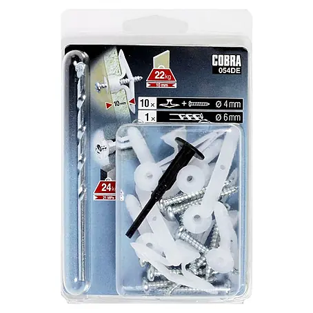 Cobra  Kippdübel-Set Nylon Toggle M mit Bohrer