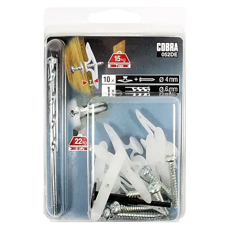 Cobra  Kippdübel-Set Nylon Toggle S mit Bohrer