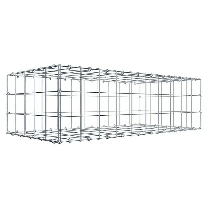 Gabiona Gabione - 100 x 50 x 30 cm, Stahl, Maschenbreite: 100 mm, Maschenhöhe: 100 mm, C-Ring - Ein Gabionenkorb aus verzinktem Drahtgitter. Ideal für den Garten- und Landschaftsbau, robust und langlebig.