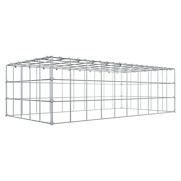 Gabiona Gabione Typ 3 - Zum Anbau in der Höhe, 100 x 50 x 30 cm, Stahl, Maschenbreite: 100 mm, Maschenhöhe: 100 mm, C-Ring - Rechteckiger Gabionenkorb aus Draht für den Außenbereich. Das Drahtgeflecht sorgt für Stabilität und Flexibilität beim Bau von Stützmauern oder Zäunen.
