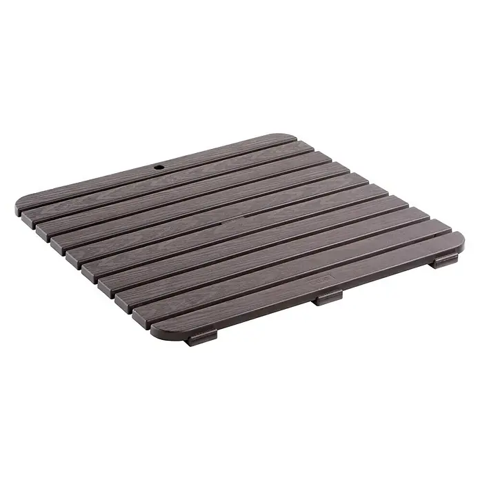 Tatay Tarima de baño - L x An: 55 x 55 cm, Marrón, Polipropileno - Baldosa de terraza para exterior color madera con diseño de listones. Perfecta para balcón o jardín, robusta y elegante.