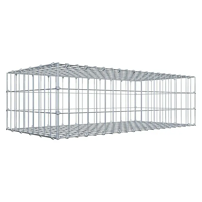 Gabiona Gabione - 100 x 50 x 30 cm, Stahl, Maschenbreite: 50 mm, Maschenhöhe: 100 mm, C-Ring - Ein rechteckiger Gabionenkorb aus verzinktem Drahtgeflecht, ideal für den Garten- und Landschaftsbau. Robust und langlebig für vielfältige Anwendungen.