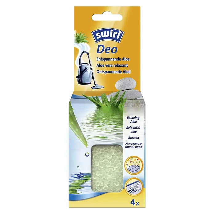 Swirl Staubsauger-Duftperlen - Aloe, 4 Stk. - Swirl Deo Staubsaugerduft, Aloe Vera Duft, sorgt für Entspannung und frischen Duft beim Staubsaugen. 4 Stück in einer Packung.