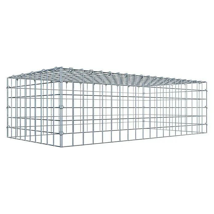 Gabiona Gabione Typ 3 - Zum Anbau in der Höhe, 100 x 50 x 30 cm, Stahl, Maschenbreite: 50 mm, Maschenhöhe: 50 mm, C-Ring - Ein rechteckiger Gabionenkorb aus verzinktem Drahtgeflecht, ideal für Gartenbau und Landschaftsgestaltung. Stabil und langlebig.