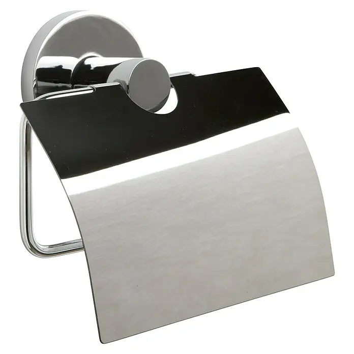 Tatay Martins Portarrollos papel higiénico - Con tapa, Cromo - Elegante portarrollos de papel higiénico cromado. Este accesorio de baño es funcional y un detalle elegante para cualquier baño.