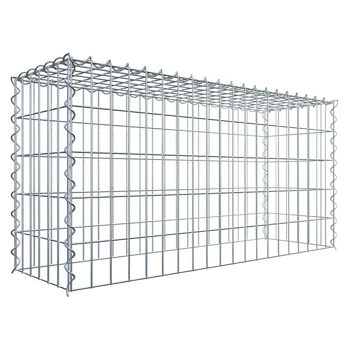 Gabiona Gabione Typ 3 - Zum Anbau in der Höhe, 100 x 30 x 50 cm, Stahl, Maschenbreite: 50 mm, Maschenhöhe: 100 mm, Spirale - Drahtgitterbox zur dekorativen Gartengestaltung.