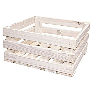 Holzkiste (L x B x H: 40 x 20,7 x 21,4 cm, Weiß)