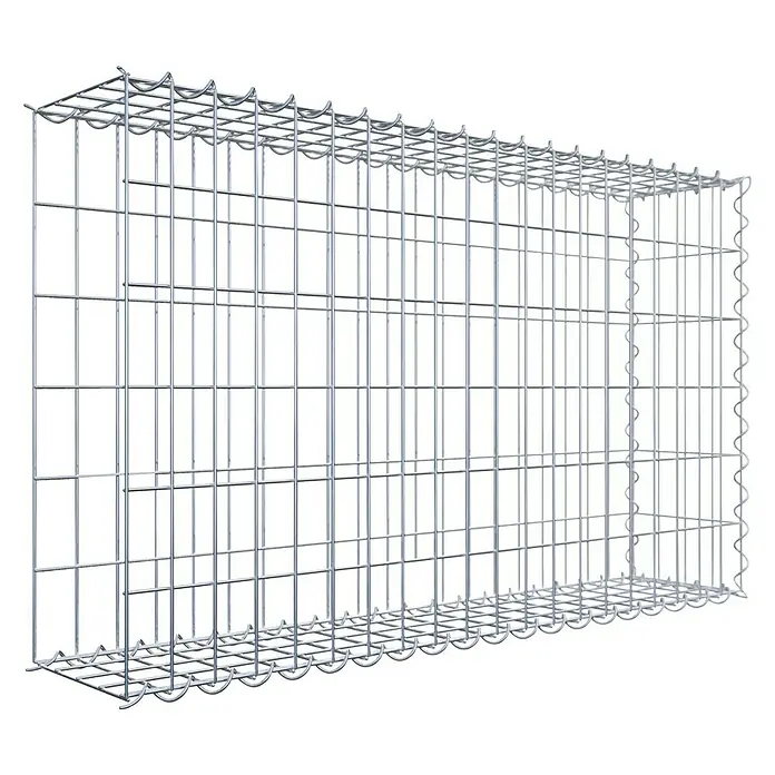 Gabiona Gabione Typ 2 - Zum Anbau in der Länge, 100 x 20 x 60 cm, Stahl, Maschenbreite: 50 mm, Maschenhöhe: 100 mm, Spirale - Metallgitterbox für den Außenbereich. Robuste Gabione zur Befüllung mit Steinen oder anderen Materialien. Ideal für Garten- und Landschaftsbau.