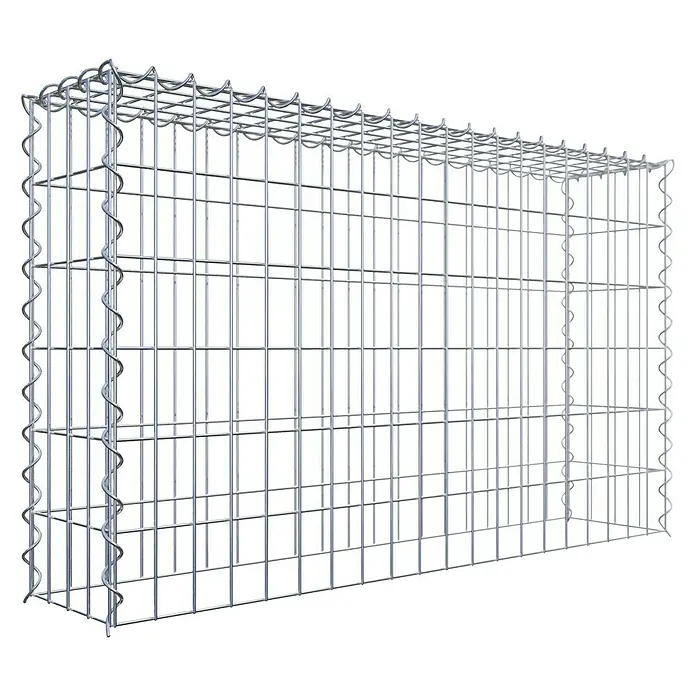 Gabiona Gabione Typ 3 - Zum Anbau in der Höhe, 100 x 20 x 60 cm, Stahl, Maschenbreite: 50 mm, Maschenhöhe: 100 mm - Eine Gabione, ein Drahtkorb zur Befüllung mit Steinen, dient als dekoratives Element oder zur Hangsicherung im Garten- und Landschaftsbau.