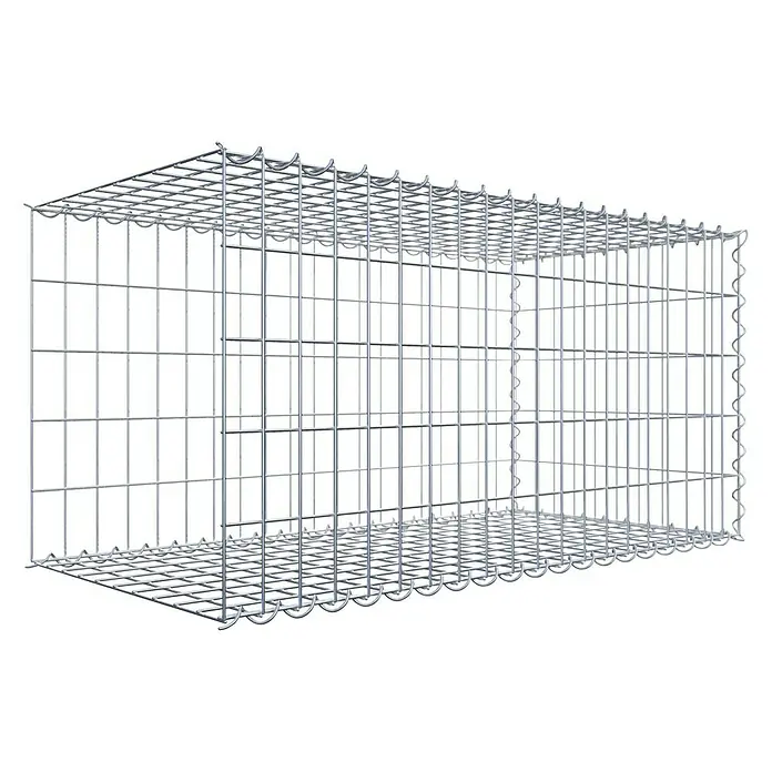 Gabiona Gabione Typ 2 - Zum Anbau in der Länge, 100 x 50 x 50 cm, Stahl, Maschenbreite: 50 mm, Maschenhöhe: 100 mm, Spirale - Eine rechteckige Gabione aus Drahtgeflecht, ideal für den Gartenbau und zur Gestaltung von Außenbereichen. Robust und vielseitig einsetzbar.