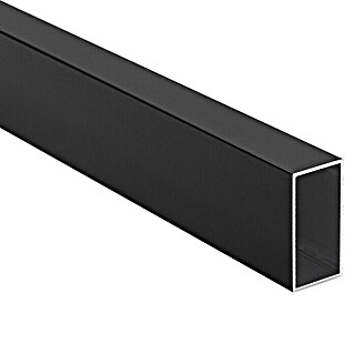 Tubo rectangular de compensación (L x An x Al: 200 x 6 x 4 cm, Negro)