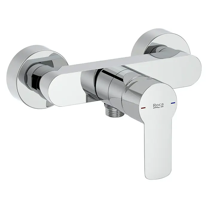 Roca Grifo monomando de ducha Nauta - Cromo, Resplandeciente - Grifo de baño Roca cromado brillante, perfecto para baños modernos. Acabado de alta calidad y diseño elegante para un ambiente exclusivo.