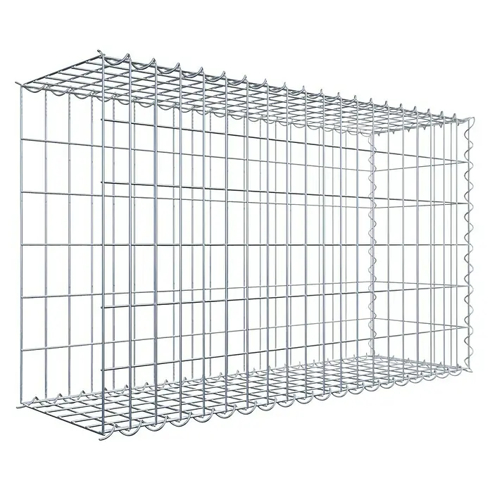 Gabiona Gabione Typ 2 - Zum Anbau in der Länge, 100 x 30 x 60 cm, Stahl, Maschenbreite: 50 mm, Maschenhöhe: 100 mm, Spirale - Ein geräumiger, quaderförmiger Gabionenkorb aus robustem Drahtgeflecht, ideal zur Gestaltung von Außenbereichen.