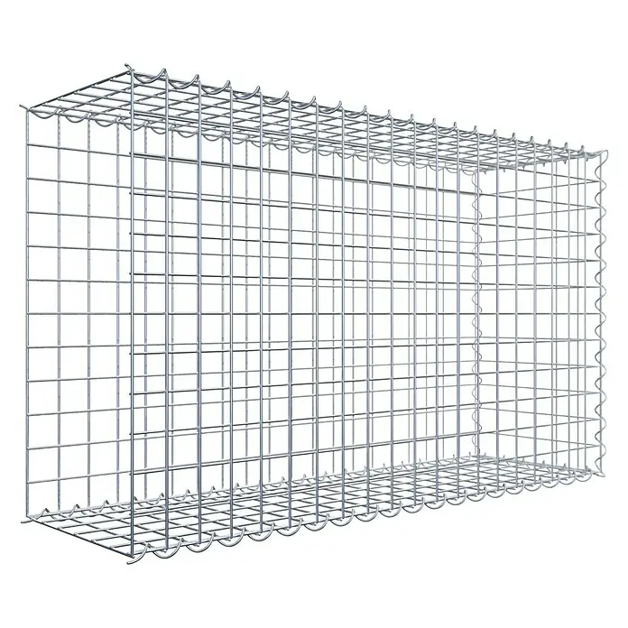 Gabiona Gabione Typ 2 - Zum Anbau in der Länge, 100 x 30 x 60 cm, Stahl, Maschenbreite: 50 mm, Maschenhöhe: 50 mm, Spirale - Gabionen-Drahtkorb zur Befüllung mit Steinen oder Erde. Robuste Konstruktion für den Garten- und Landschaftsbau.