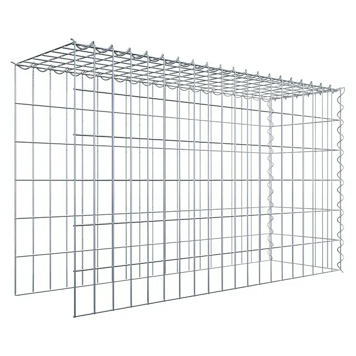 Gabiona Gabione Typ 4 - Zum Anbau in Länge & Höhe, 100 x 30 x 60 cm, Stahl, Maschenbreite: 50 mm, Maschenhöhe: 100 mm, Spirale - Draufsicht auf einen Gabionenkorb aus verzinktem Stahldraht, ideal für Garten- und Landschaftsbauprojekte. Robust und langlebig für vielfältige Anwendungen.