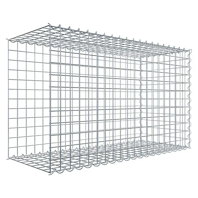 Gabiona Gabione Typ 2 - Zum Anbau in der Länge, 100 x 40 x 60 cm, Stahl, Maschenbreite: 50 mm, Maschenhöhe: 50 mm, Spirale - Gabione aus verzinktem Drahtgitter. Sie ist leer und bietet Platz für Steine oder andere Materialien zur Gartengestaltung.