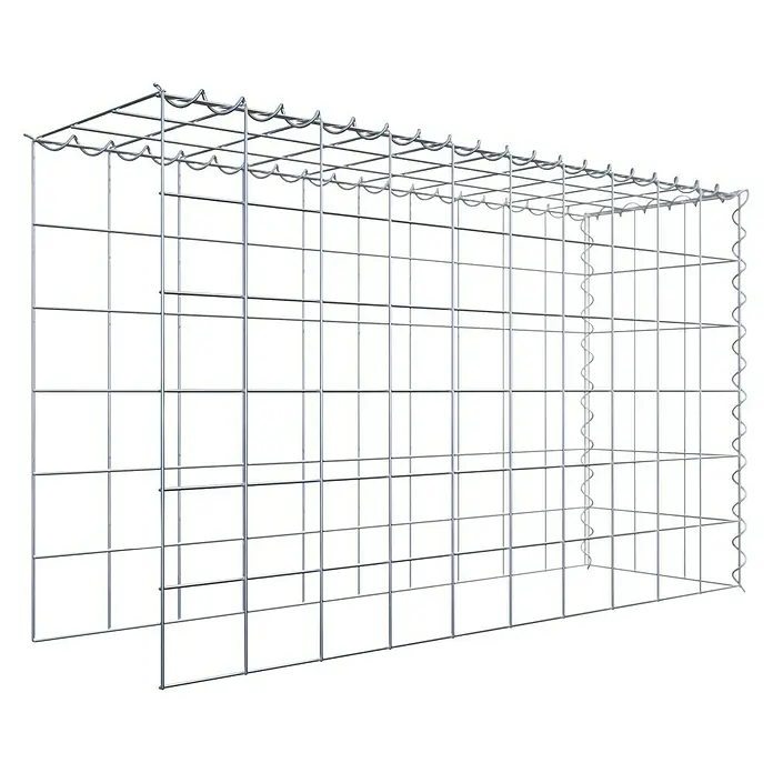 Gabiona Gabione Typ 4 - Zum Anbau in Länge & Höhe, 100 x 30 x 60 cm, Stahl, Maschenbreite: 100 mm, Maschenhöhe: 100 mm, Spirale - Ein rechteckiger Gabionen-Drahtkorb für Steine und Pflanzen, der Stabilität und Struktur für den Garten bietet. Ideal als dekoratives Element.