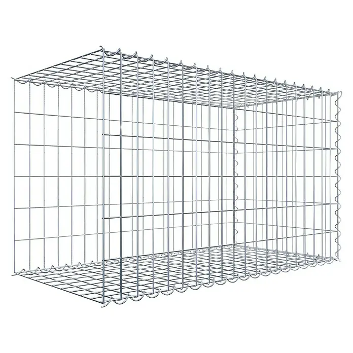 Gabiona Gabione Typ 2 - Zum Anbau in der Länge, 100 x 50 x 60 cm, Stahl, Maschenbreite: 50 mm, Maschenhöhe: 100 mm, Spirale - Drahtgitterbox für vielseitige Anwendungen. Robuste Konstruktion für Lagerung und Dekoration, ideal für den Außenbereich.