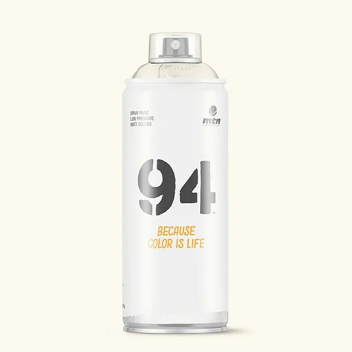 mtn Pintura decorativa en spray 94 - Blanco Malta, Mate, 400 ml - Pintura en aerosol MTN 94: Baja presión, colores mate para diseños artísticos y proyectos DIY. La elección perfecta para resultados creativos.