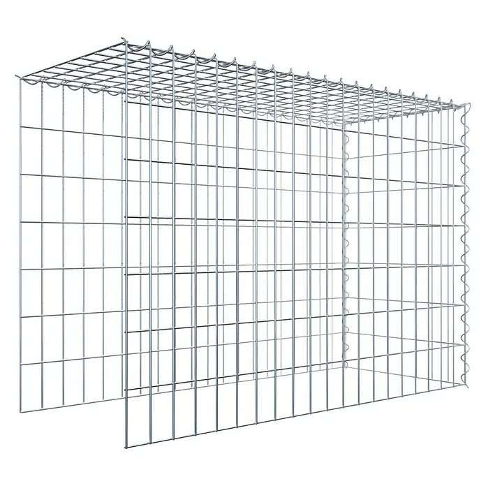 Gabiona Gabione Typ 4 - Zum Anbau in Länge & Höhe, 100 x 40 x 70 cm, Stahl, Maschenbreite: 50 mm, Maschenhöhe: 100 mm, Spirale - Gabionenstruktur: Drahtgeflecht-Konstruktion für den Außenbereich. Stabil und vielseitig einsetzbar im Garten- und Landschaftsbau.