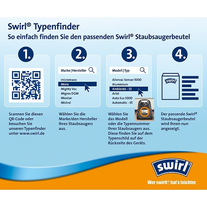 Swirl Staubsaugerbeutel KÄ 33 Stk., Passend für: Kärcher Sauger Info