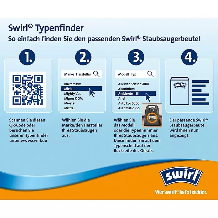 Swirl Staubsaugerbeutel KÄ 4-63 Stk., Passend für: Kärcher Sauger